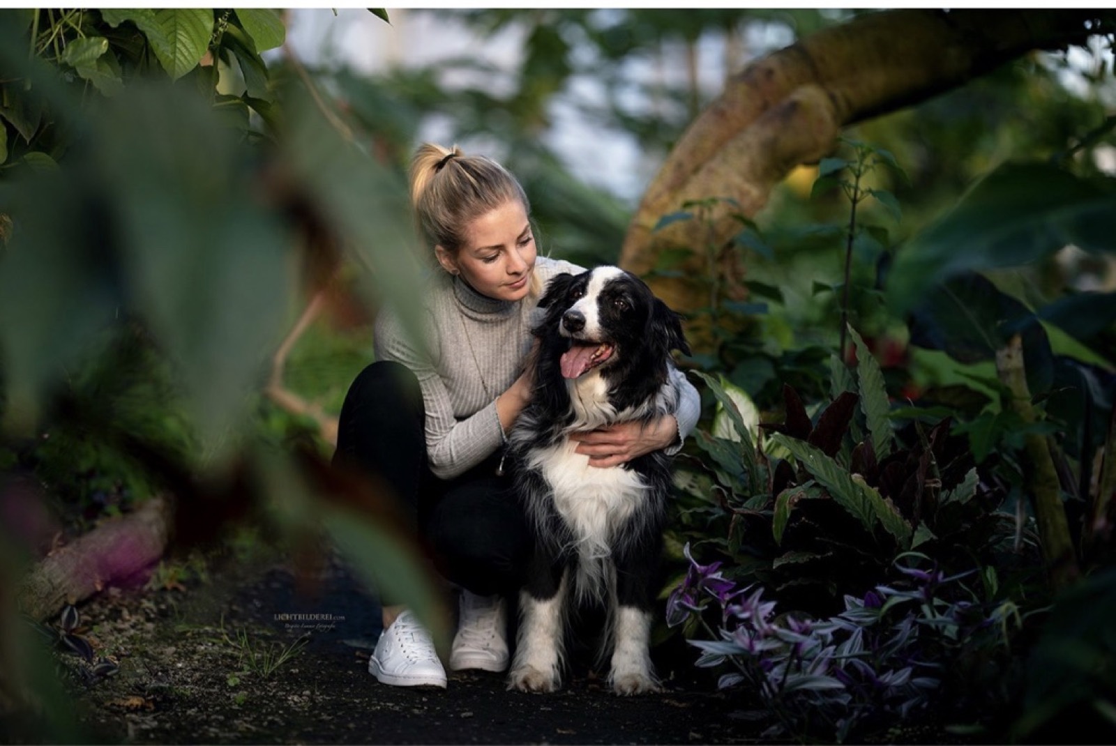 Marina Fichtner mit ihrem Border Collie